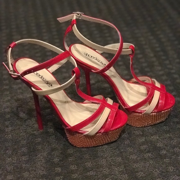 Red and Tan Heels -Size 6 - Picture 3 of 6